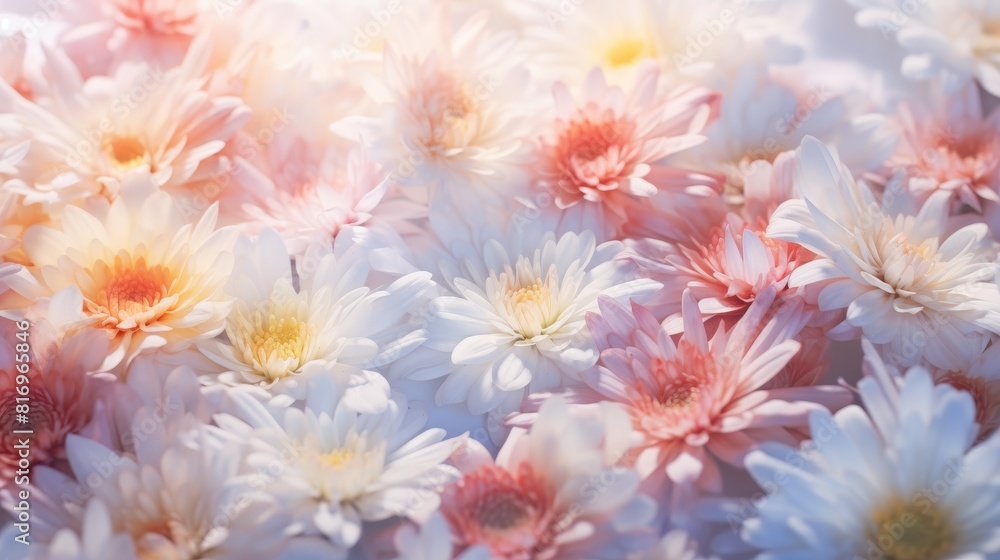 Fototapeta premium Soft Pastel Colored Chrysanthemum Flowers