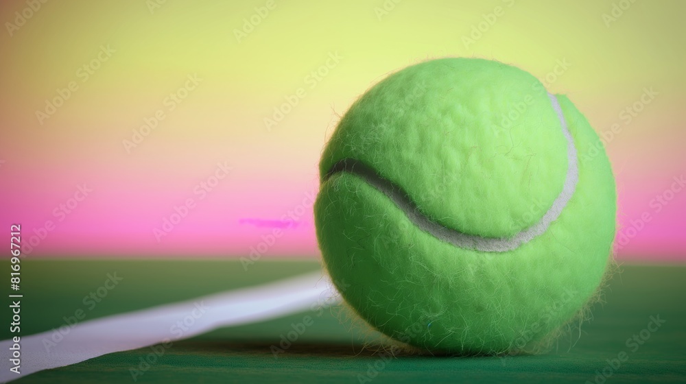tennis ball against a single color background