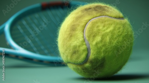 tennis ball against a single color background © Olena