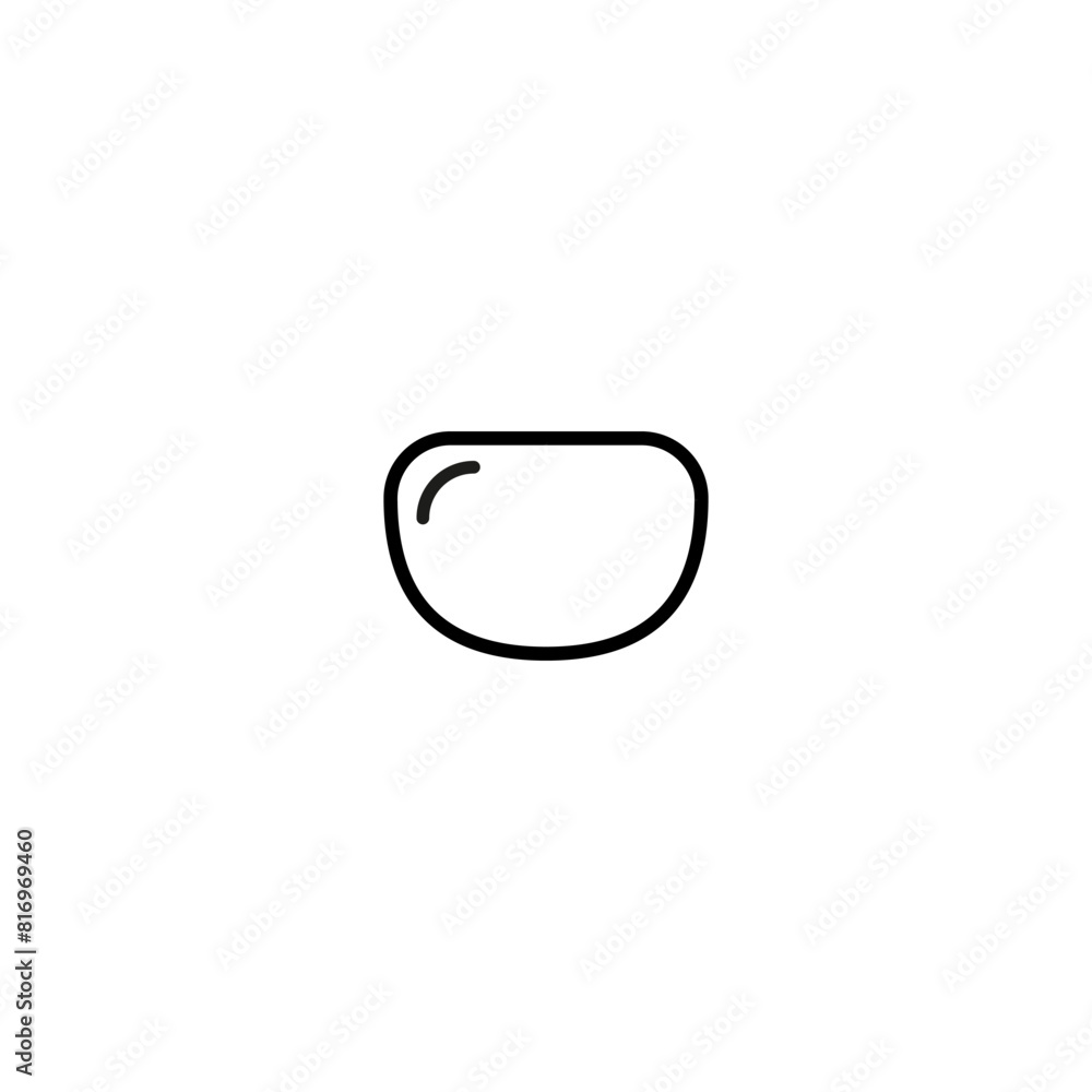 Glasses lens icon. The glass part of the glasses with a lens without a frame and rimless. Vector on white background. Glasses lens icon. The glass part of the glasses with a lens without a frame and rimless. Vector on white background.