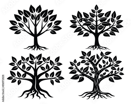 Tree silhouette icon vector illustration