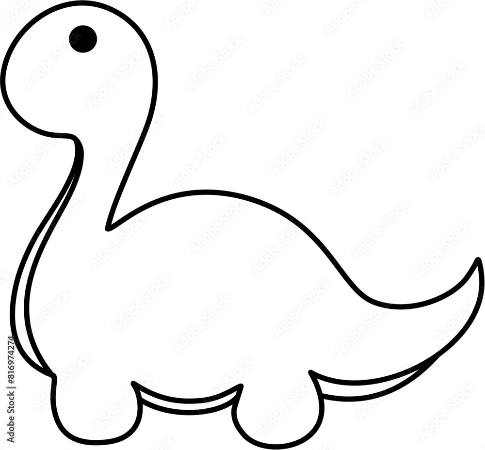 Fototapeta premium dinosaur doodle lineart