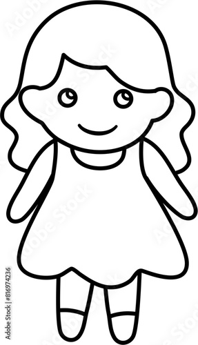 girl doll doodle lineart
