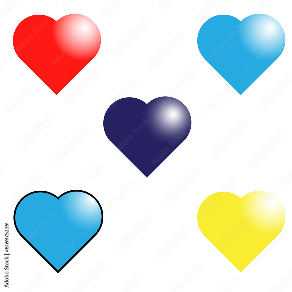 set of heart icon set of heart icon