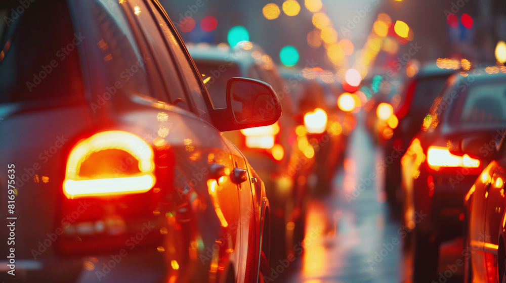Close-up of Car lights at a busy intersection Close-up of Car lights at a busy intersection
