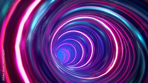 Capture a mesmerizing  high-angle view optical illusion art piece Show vibrant neon colors swirling into a hypnotic vortex Use digital CG 3D techniques