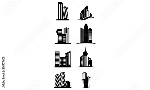 set logo skyscraper vector