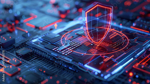 Virtual shield protecting a computer with data encryption symbols