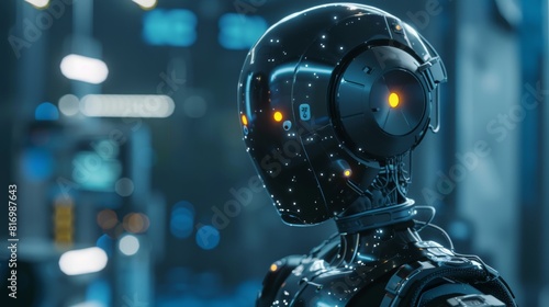 Humanoid robot with a sleek, futuristic design © Олег Фадеев
