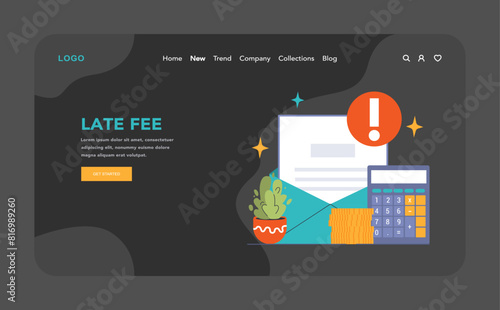 Debt management web banner or landing page dark or night mode
