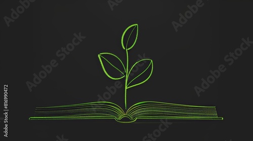 A minimalistic outline of a book with a single
