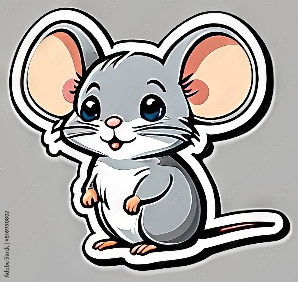 Cute little mouse on sticker. Mascot on a keychain.
Cute little mouse on sticker. Mascot on a keychain.