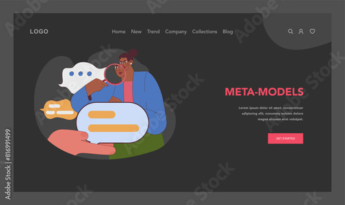Neuro-linguistic programming meta-models concept. Flat vector illustration