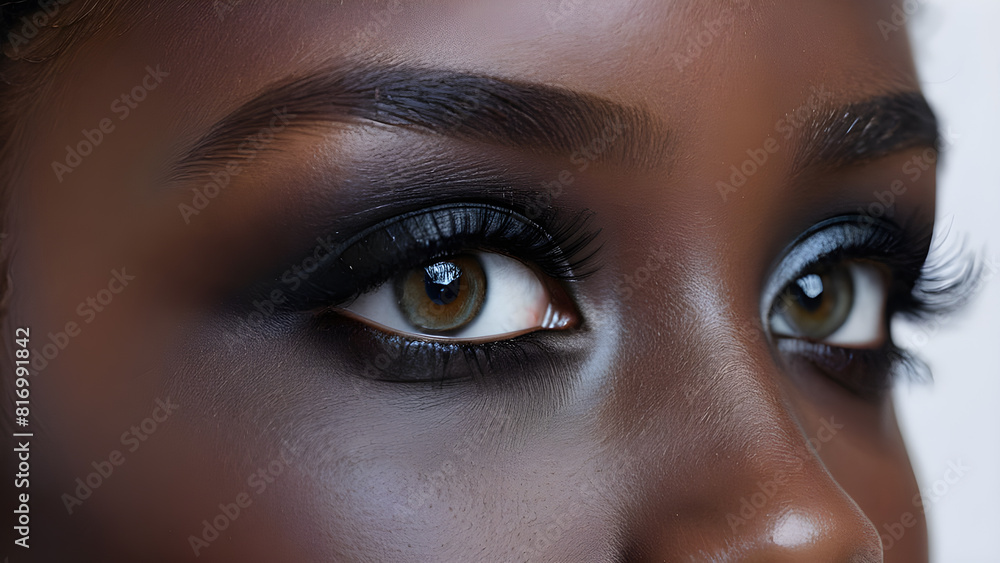 Fototapeta premium a woman with makeup on her face is looking at the camera.