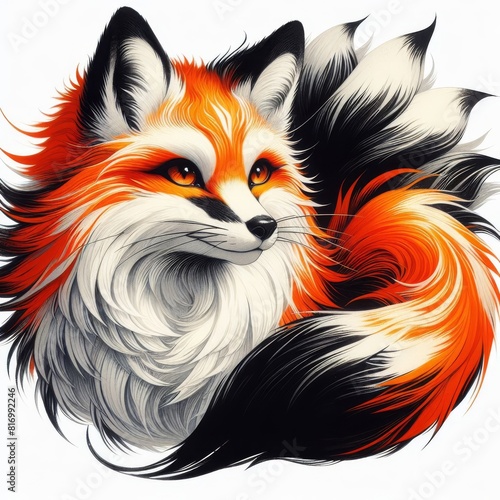 red fox cartoon on white