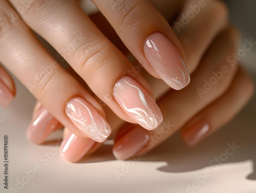 Elegant French Manicure  Delicate Beauty in Closeup