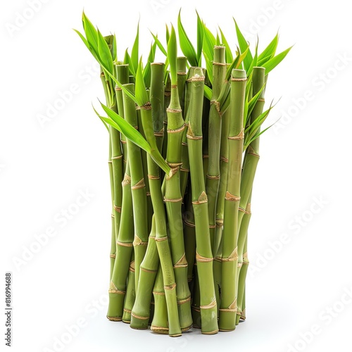 bamboo shoots on isotate white back background