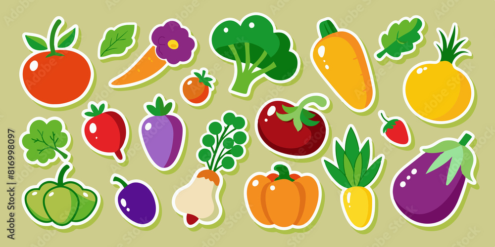 Vegetables Sticker Set