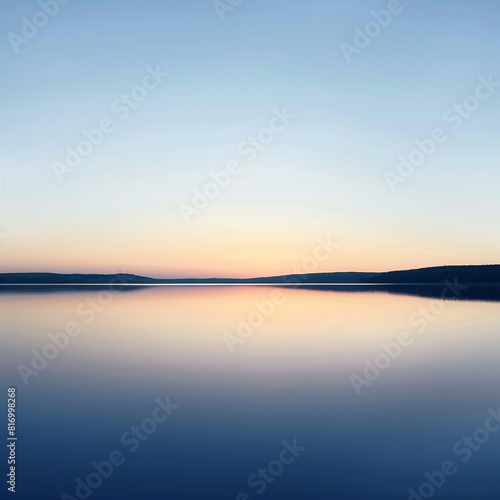 Refle Reflective Smooth Lake Twilight Surface The