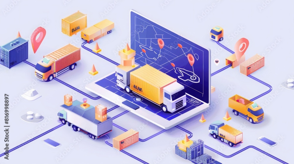 Design an image of a digital platform providing end-to-end visibility of the supply chain, from booking to delivery, with interactive maps and progress tracking Design an image of a digital platform providing end-to-end visibility of the supply chain, from booking to delivery, with interactive maps and progress tracking