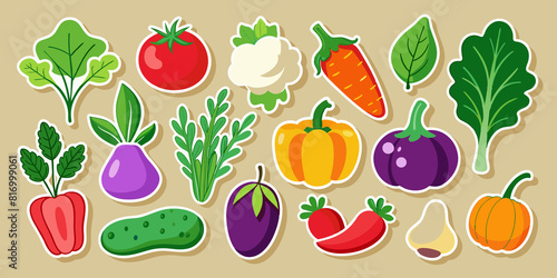 Vegetables Sticker Set