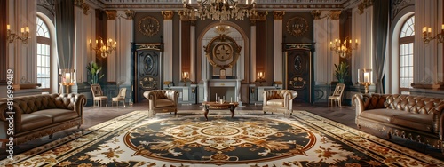 Stately Drawing Room Exuding Timeless Elegance of Neoclassical Style photo