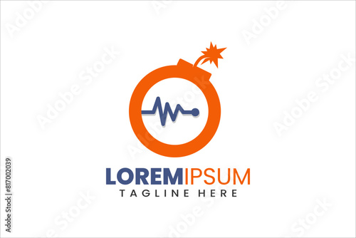 100520244-Modern Flat Unique bomb medical logo template and Minimalist bomb hospital logo template design06.eps