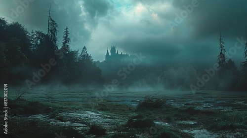 castle in gothic style, dark fantasy photo