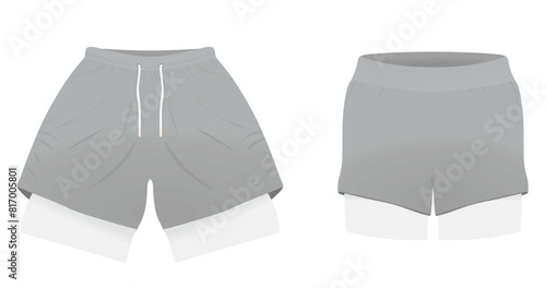 2 in 1 shorts set. vector