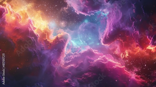 Abstract colorful galaxy design realistic image.