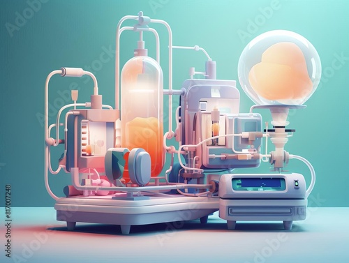 Nanomedicine delivery system flat design side view healthcare innovation theme Tetradic color scheme