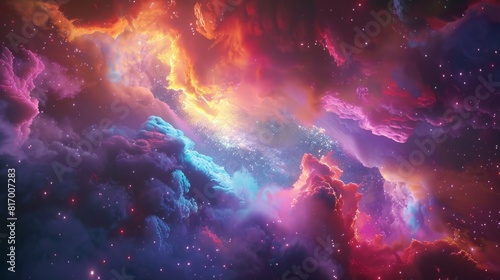 Abstract colorful galaxy design realistic image 