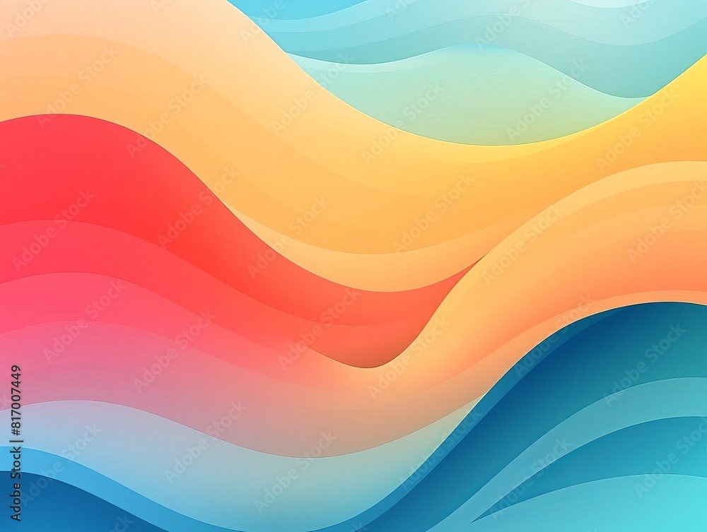Fototapeta premium Simple abstract gradients flat design side view color transition theme cartoon drawing Vivid