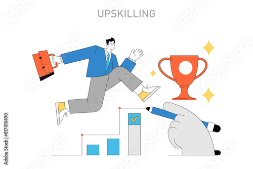Upskilling concept. Vector illustration.