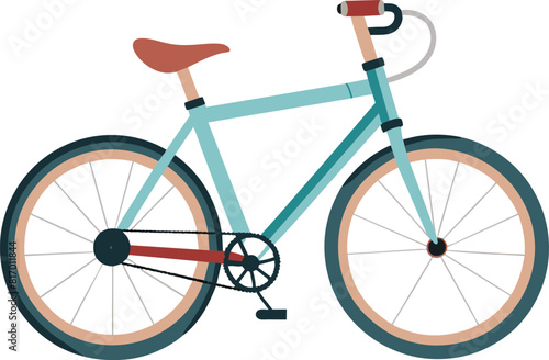 red bicycle on a white background