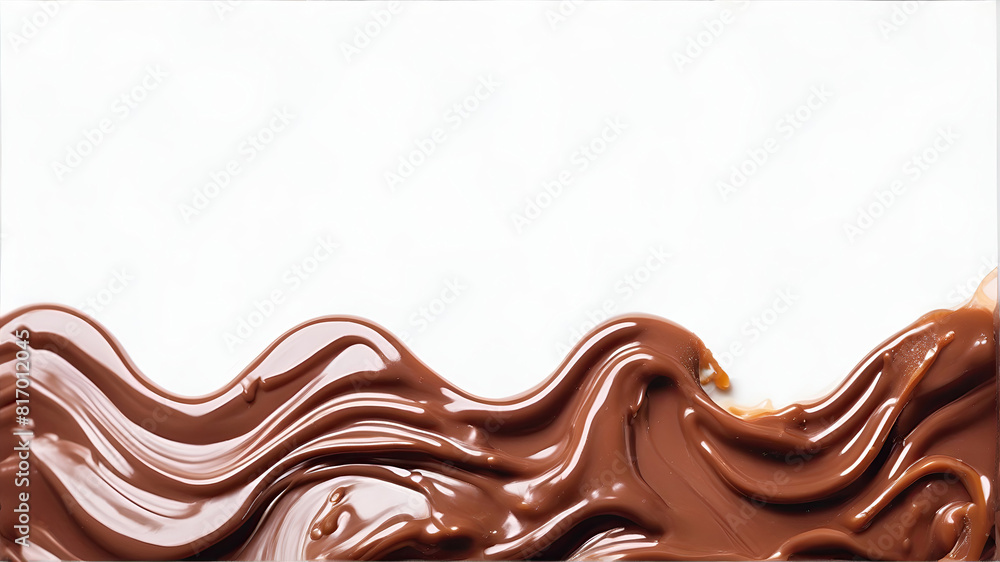 melted milk chocolate pouring down on transparent or clean background melted milk chocolate pouring down on transparent or clean background
