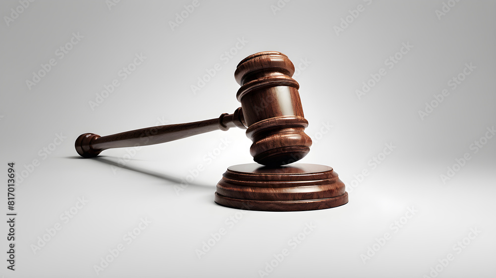 Judge gavel on white background, Generative AI Judge gavel on white background, Generative AI