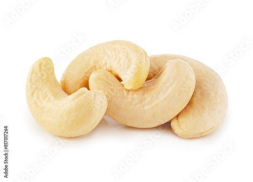 Cashew kernel isolated on white background