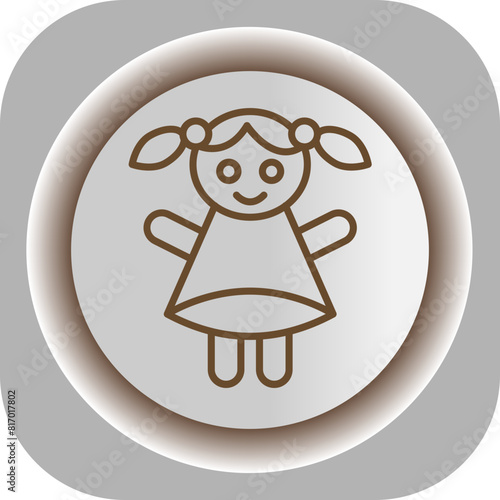 Doll  Gradient Background Icon