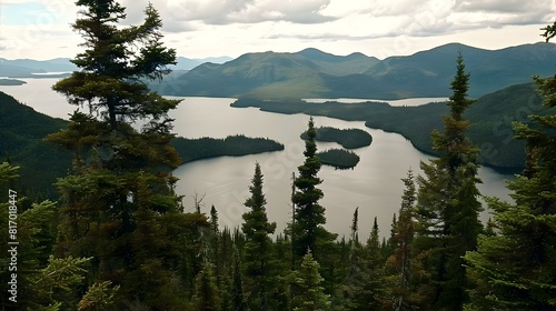 Breathtaking Aerial View of Heart-Shaped Shallow Lake in Lush Forest Landscape