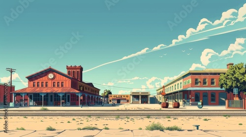 Obraz na płótnie Illustration of Fort Worth Stockyards, Texas
w salonie