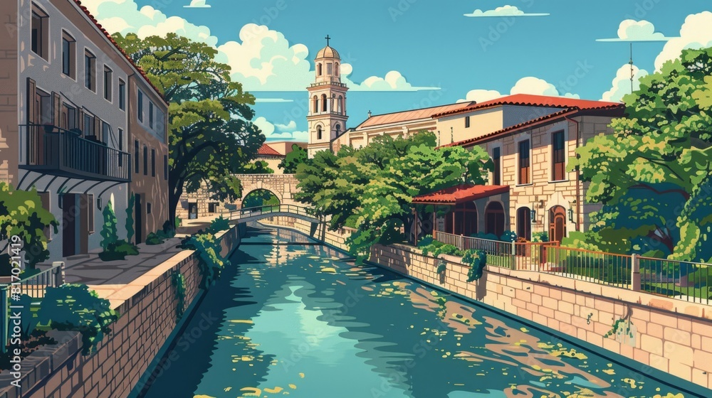 Illustration of San Antonio, Texas