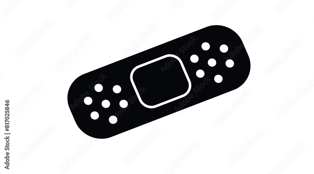 Band-Aid icon. Vector isolated black and white illustration of a Band-Aid Band-Aid icon. Vector isolated black and white illustration of a Band-Aid