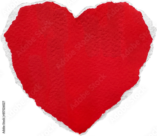 Wallpaper Mural Red & White Torn Paper Heart Torontodigital.ca
