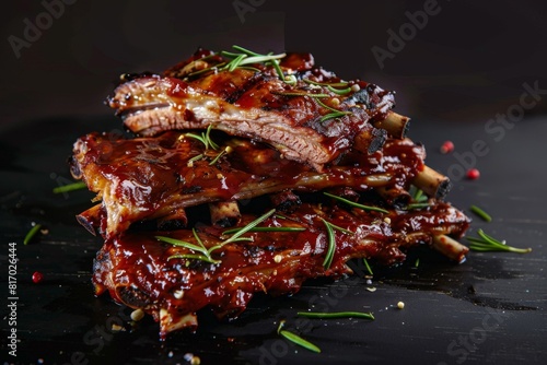 image of beef ribs barbeque food photo