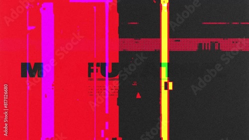 Malfunction Text (Red Erratic Glitch Style) [4K Seamless Loop]