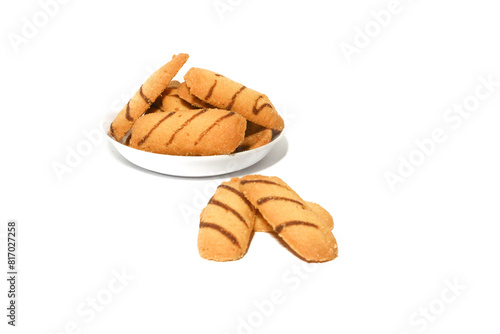 Kue lidah kucing or cat's tongue cookies. traditional cookies for eid holiday in indonesia. kue lebaran.