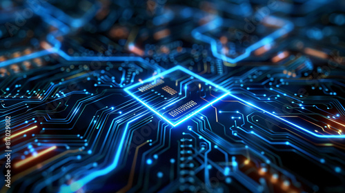 futuristic circuit board glowing technological abstract background graphic resource.