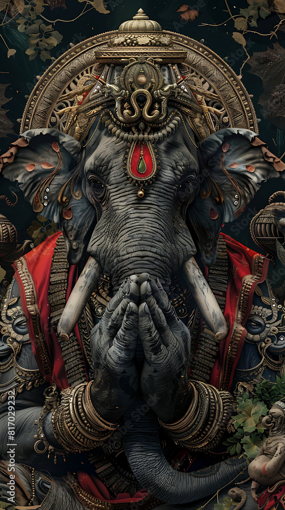 Ganesh wall art, The god of abundance is revered by the people, resulting in wealth and happiness Ganesh wall art, The god of abundance is revered by the people, resulting in wealth and happiness