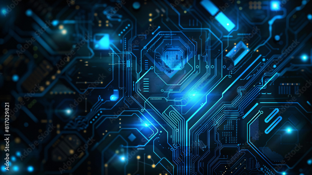 futuristic circuit board glowing technological abstract background graphic resource.